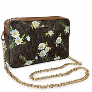 Michael Kors Jet Set Signature Chain Crossbody Bag with Daisy Floral Print